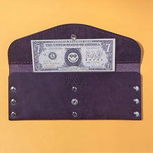 Load image into Gallery viewer, #302 - The Cally: Violet Pueblo, #0 Violet Stitching, Silver Hardware