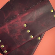 Load image into Gallery viewer, #305 - The Cally: Wild Cherry Crazy Horse Leather, #0 Brown Stitching, Brass Hardware