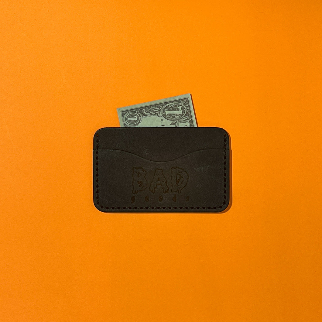 #100 - The Melvin: Black Leather, #0 Black Stitching
