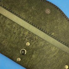 Load image into Gallery viewer, #304 - The Cally: Olive Pueblo, #1 Olive Stitching, Brass Hardware
