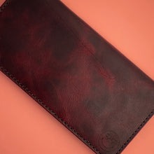 Load image into Gallery viewer, #601 The Garth: Wild Cherry Crazy Horse Leather, #0 Brown Stitching
