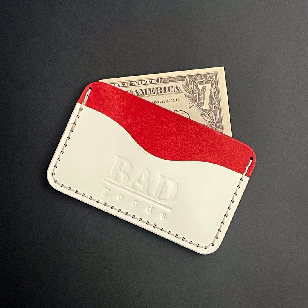#105 - The Melvin: White Buttero & Red Pueblo Leathers; White #1 Stitching